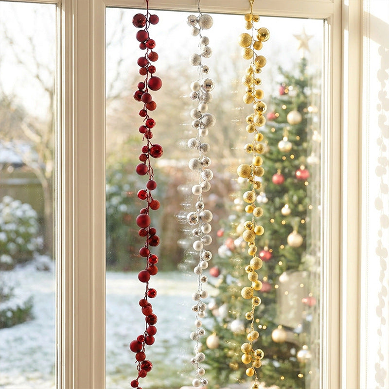 1.9M Electroplated Plastic Christmas Ball Garland DIY Holiday Decor