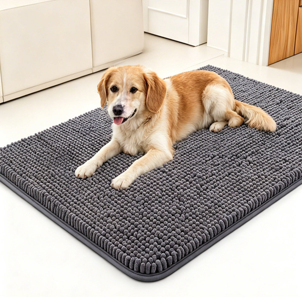 Chenille pet foot mat
