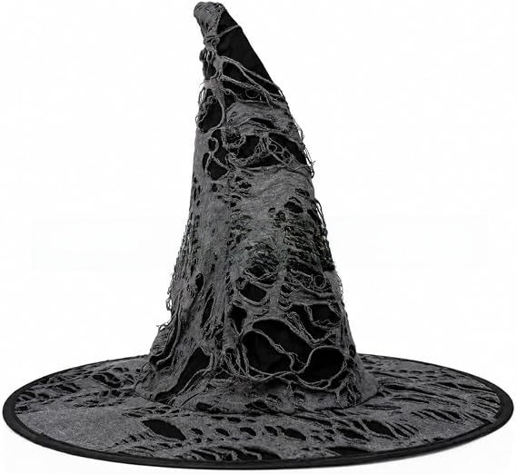 Velvet Witch Hat with Decorations for Halloween Party Costume Accessory