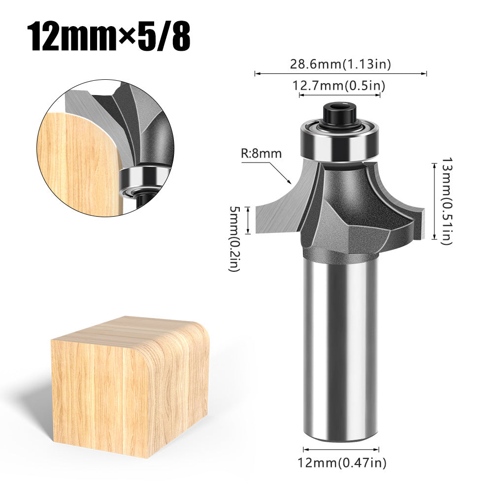 Tungsten Steel Round Angle Woodworking Milling Cutter