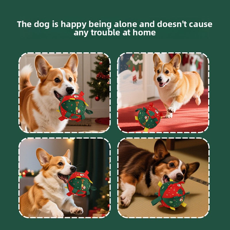 Christmas-Themed Dog Toy Ball