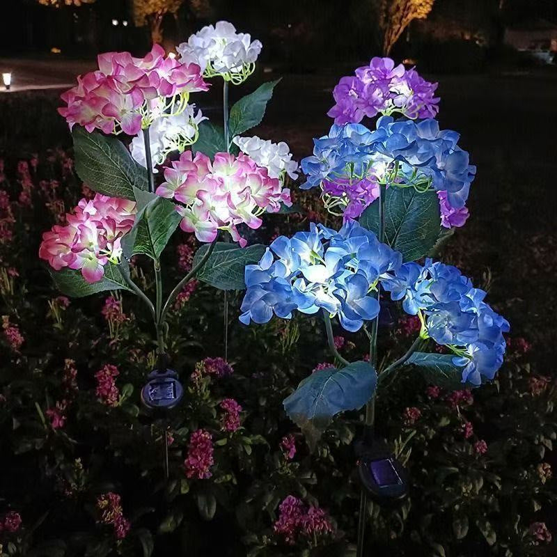 Solar Powered Hydrangea Garden Stake Lights