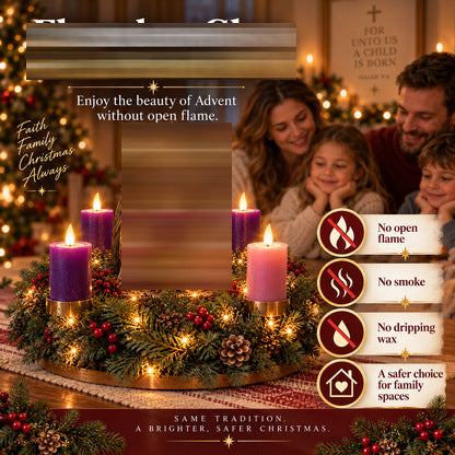 Lighted Advent Wreathwith Nativity