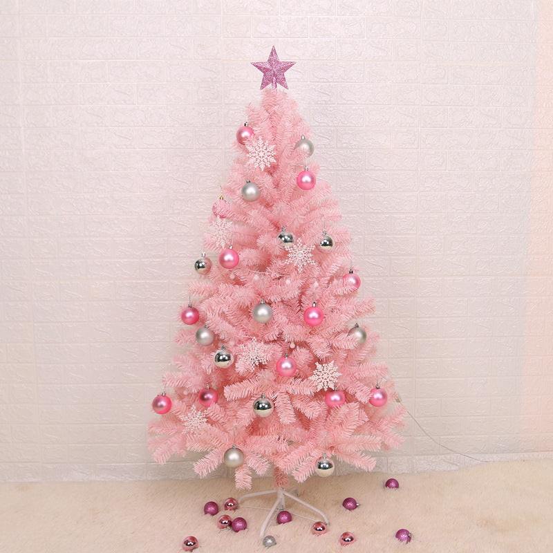 Pink PVC Christmas Tree with Dense Foliage