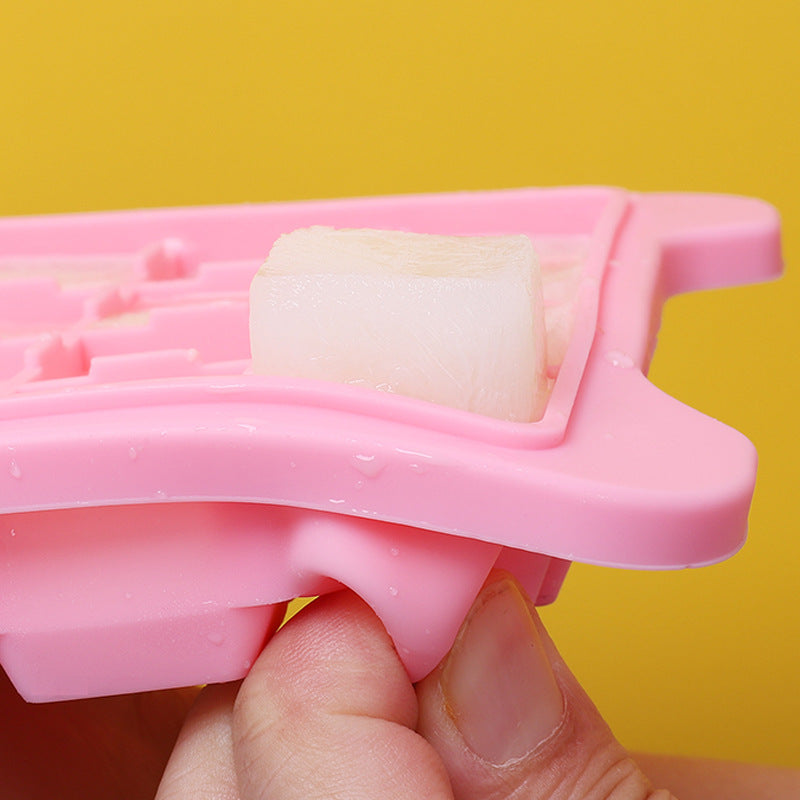 Food Grade Silicone Ice Cube Mold with Lid, Flexible Quick-Freeze Ice Tray, Easy-Release Design