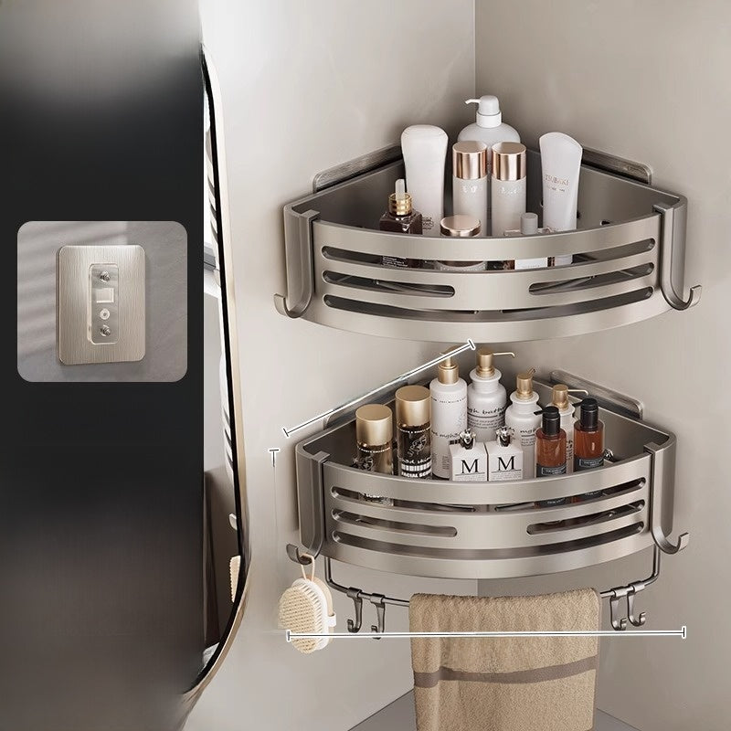 Corner Mount Bathroom Organizer Shelf
