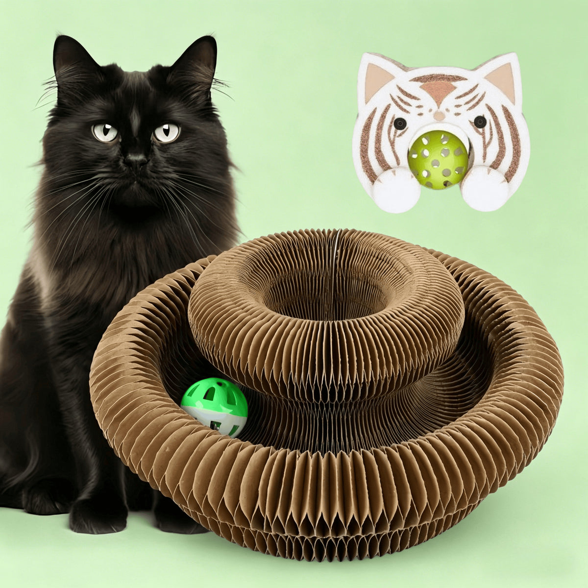 Magic Organ Foldable Cat Scratcher with Bell Ball