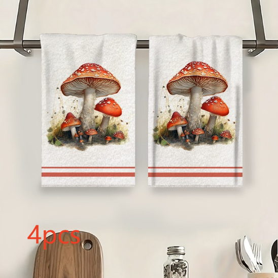 Colorful Mushroom Microfiber Kitchen Towel