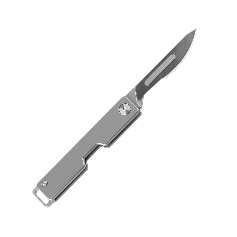 Titanium Alloy Folding Utility Knife with Replaceable Blades