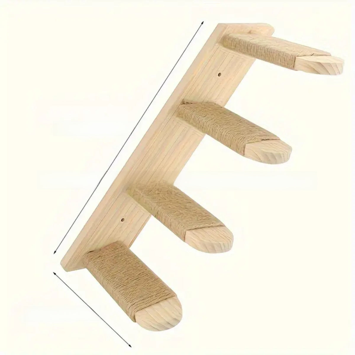 Wooden Wall Mounted Cat Hammock Climbing Ladder Shelf Set
