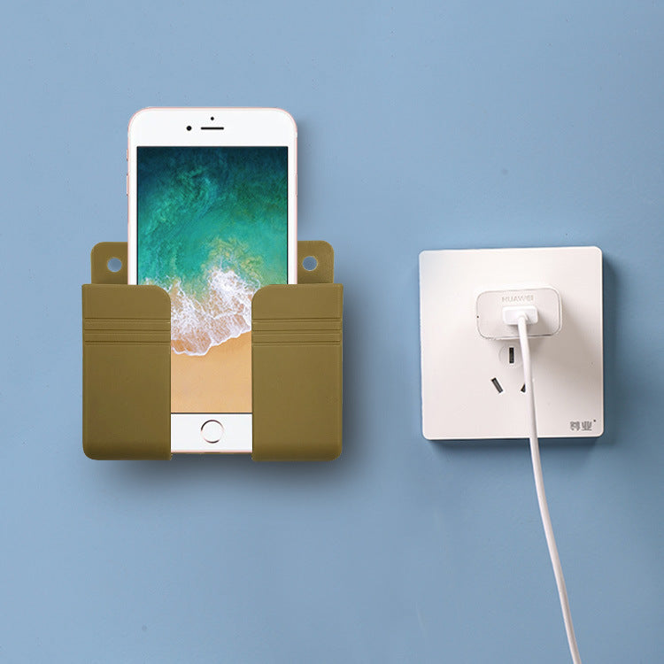 Wall-mounted adhesive no-drill phone holder