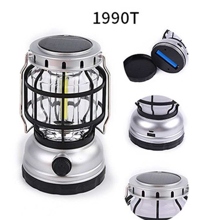 Solar Camping Lantern with Flame Effect
