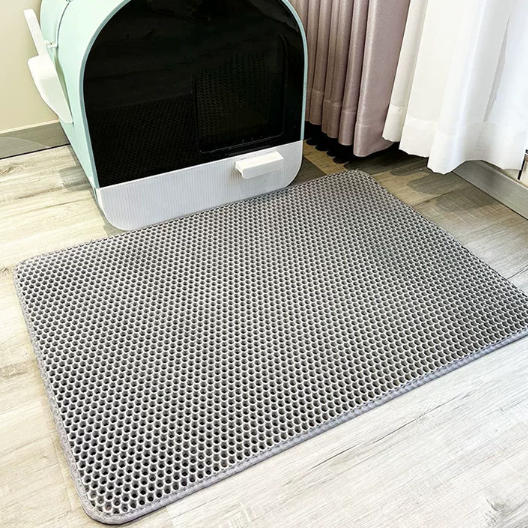Double-layer cat litter tray mat