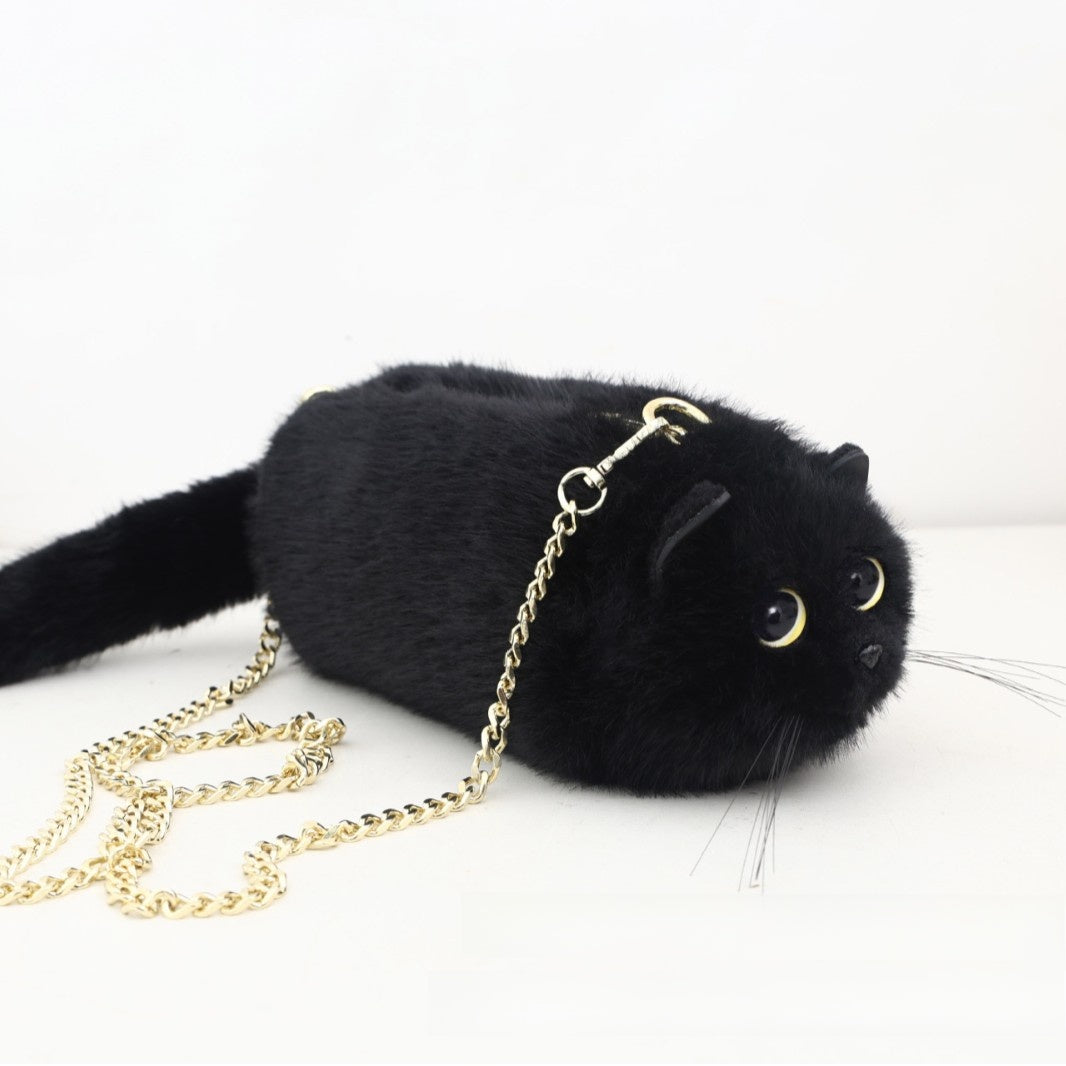 Plush Cartoon Cat Crossbody Bag
