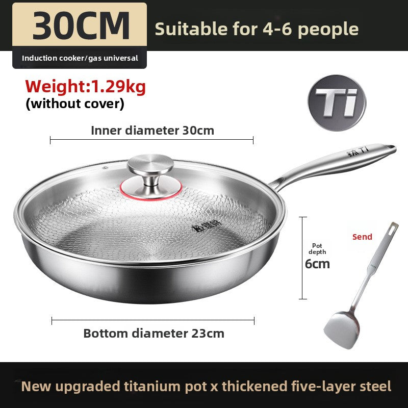 Pure Titanium Non-Stick Frying Pan with Hammer Pattern