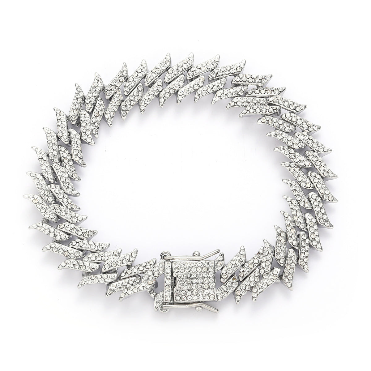 Double-row drill spiked thorns Cuban chain