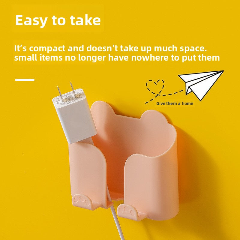 No-drill adhesive phone charging holder