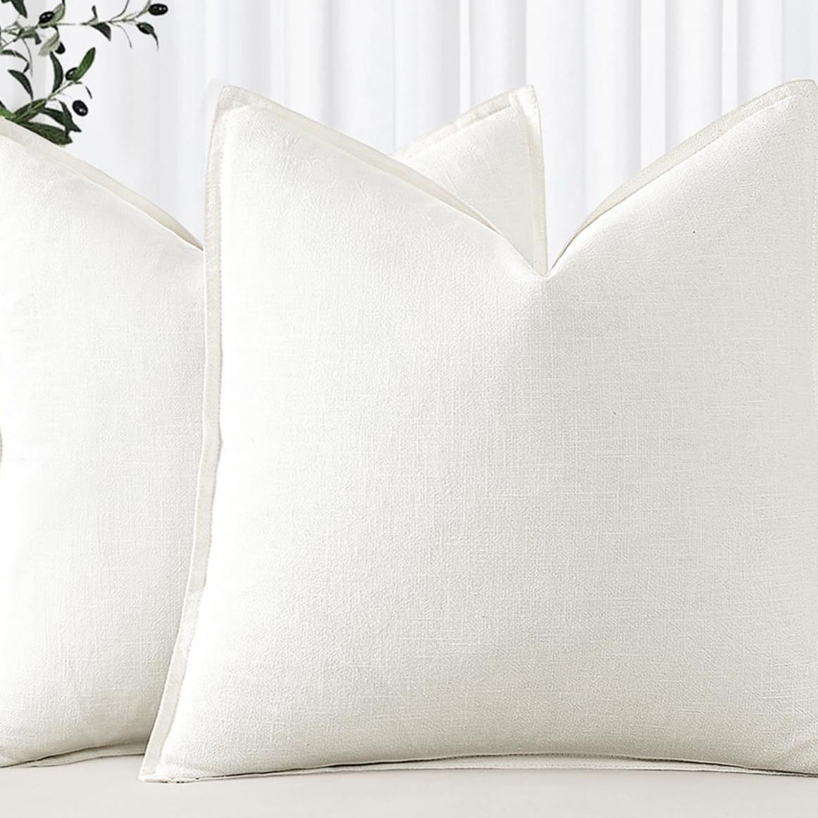 Striped linen blend throw cushion cover