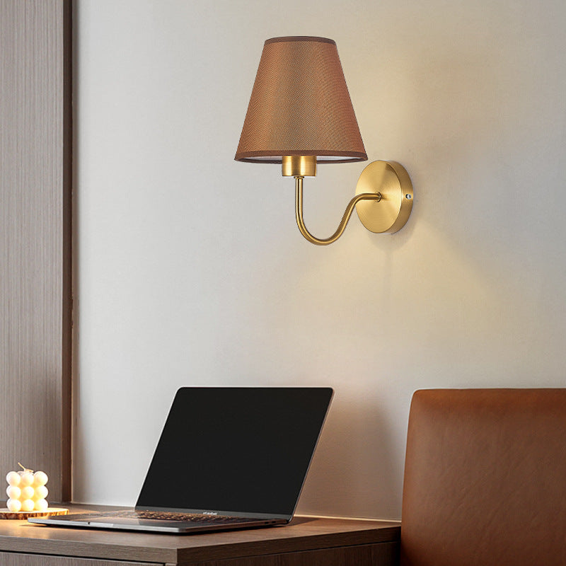 Fabric Shade Bedroom Wall Lamp with E27 Socket