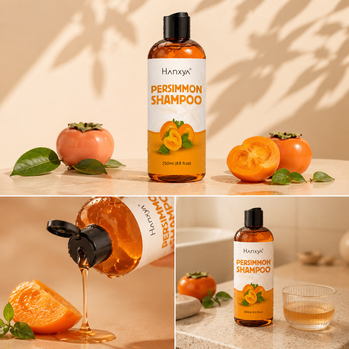 Persimmon Shampoo for Hair Repair and Odor Removal