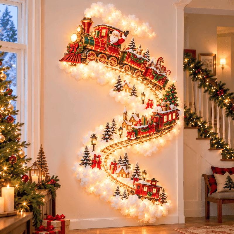 Wooden Christmas Spiral Wall Hanging Decor
