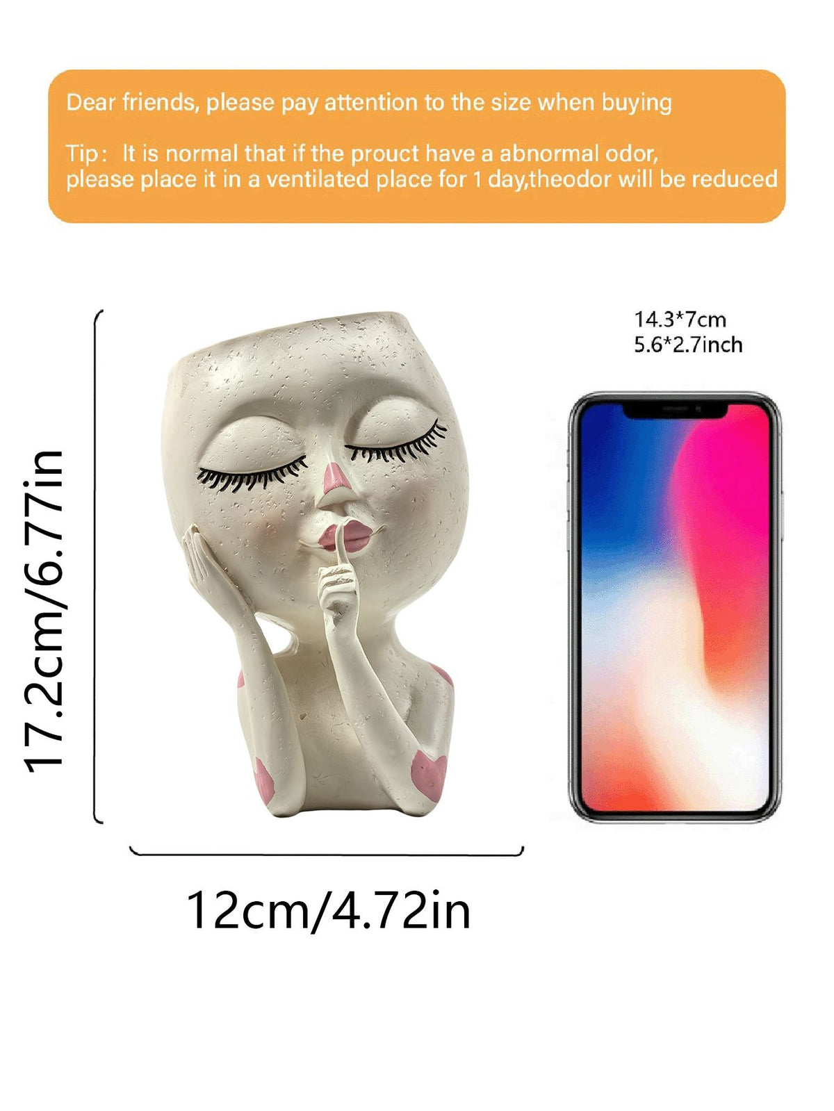 Nordic Resin Vase with Figurine