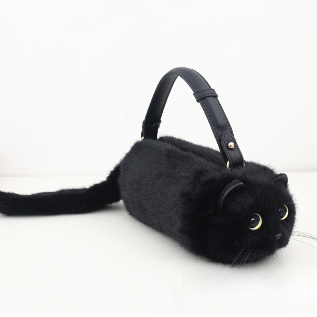 Plush Cartoon Cat Crossbody Bag