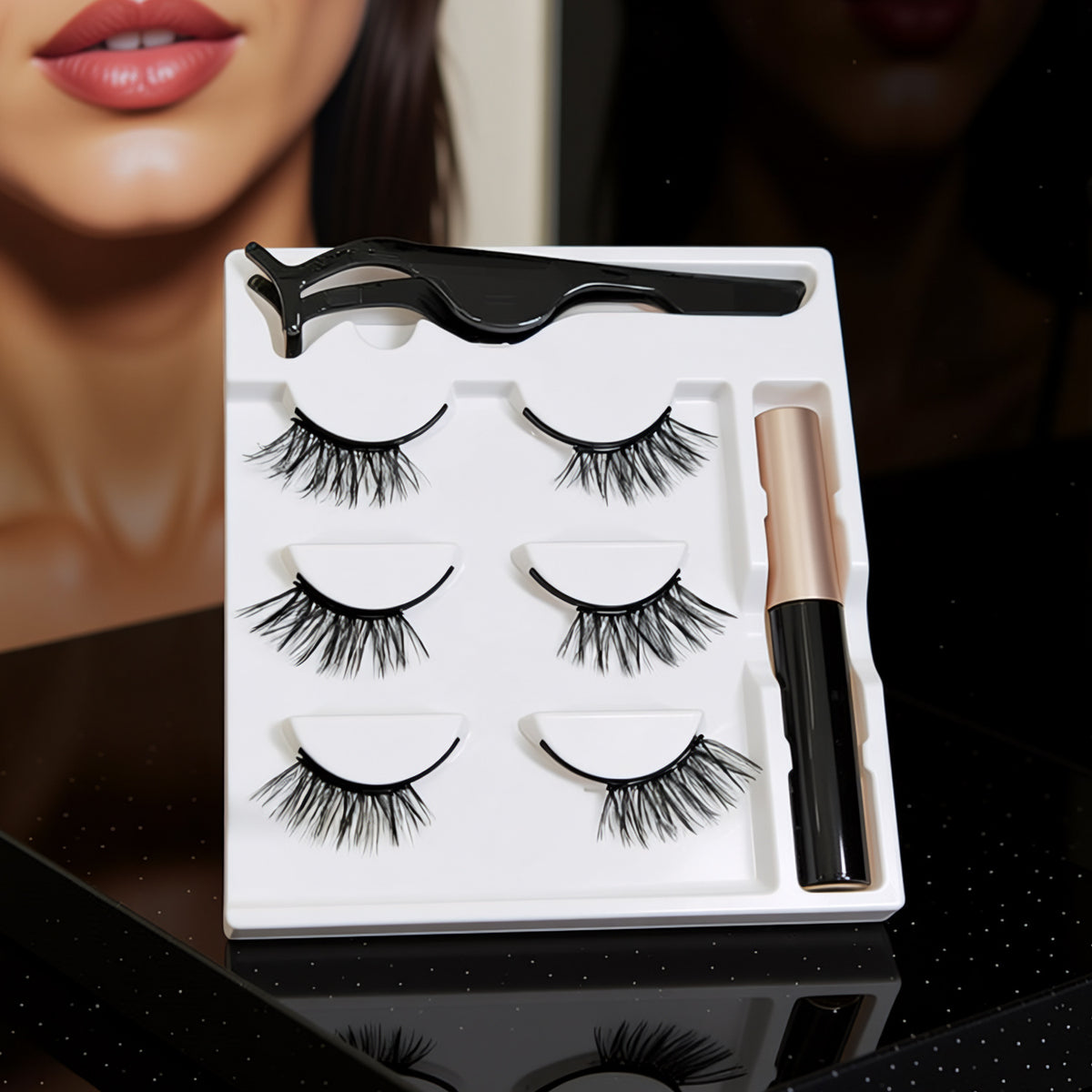 Semi-eyelid magnetic false eyelashes