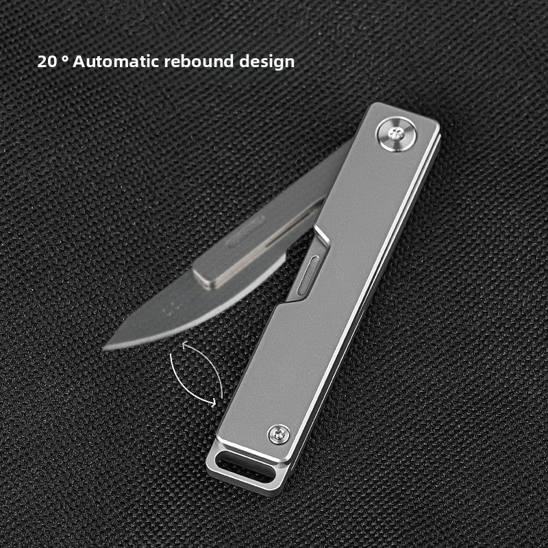 Titanium Alloy Folding Utility Knife with Replaceable Blades