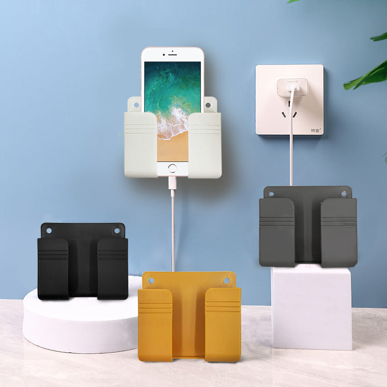 Wall-mounted adhesive no-drill phone holder