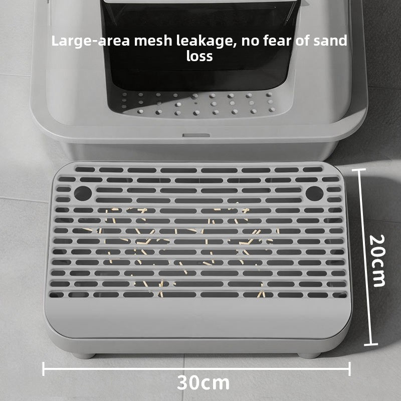 Double-Layer Cat Litter Tray with Leak Prevention