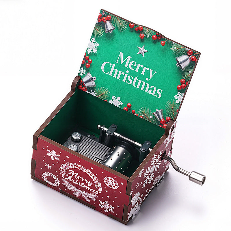 Christmas hand-cranked music box