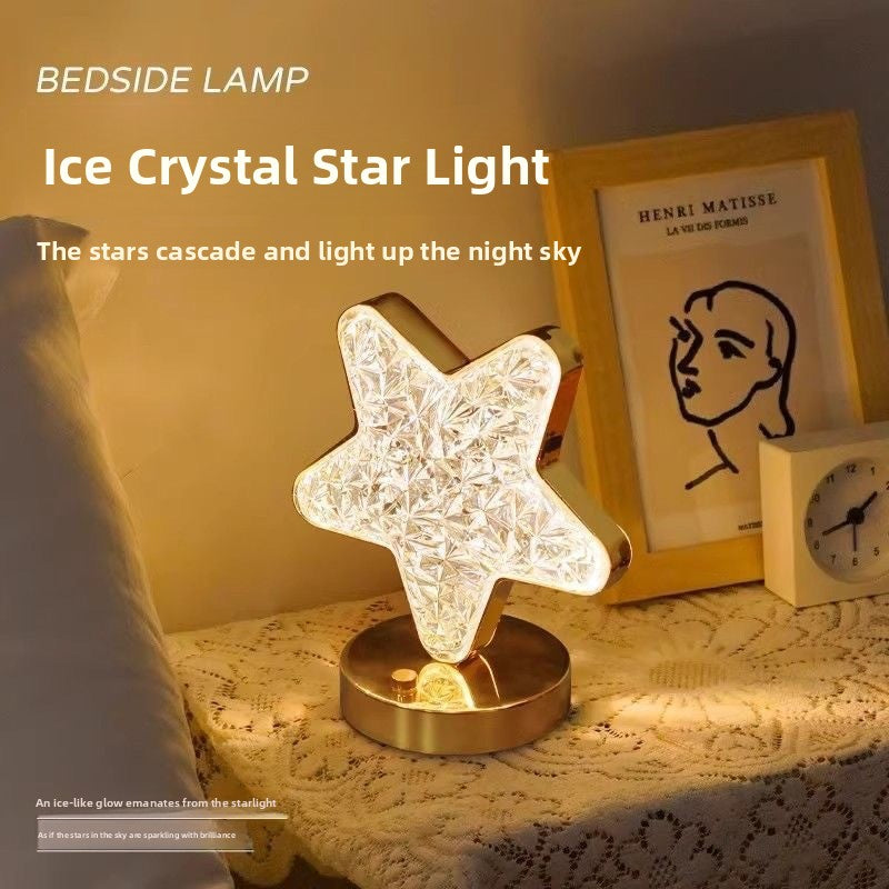 Rechargeable Touch Control Table Lamp with Crystal Design