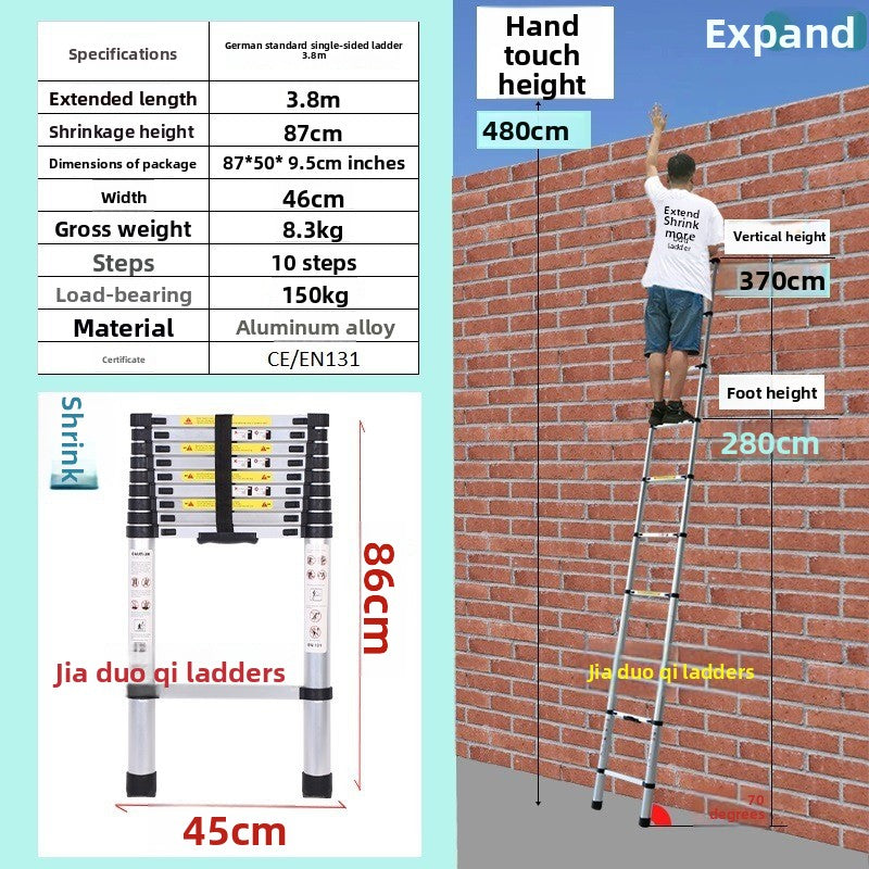Aluminum Telescopic Folding Ladder