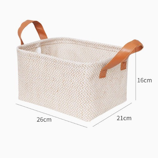 Foldable Jute Fabric Storage Basket