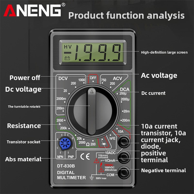 ANENG Digital Multimeter 830B High Precision Electrical Tester