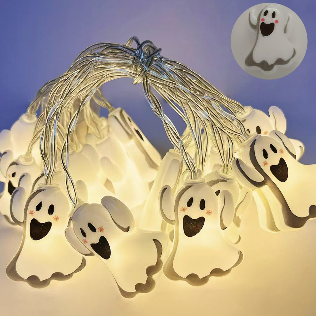 Halloween LED Light String with Pumpkin and Ghost for Outdoor Holiday Decoration