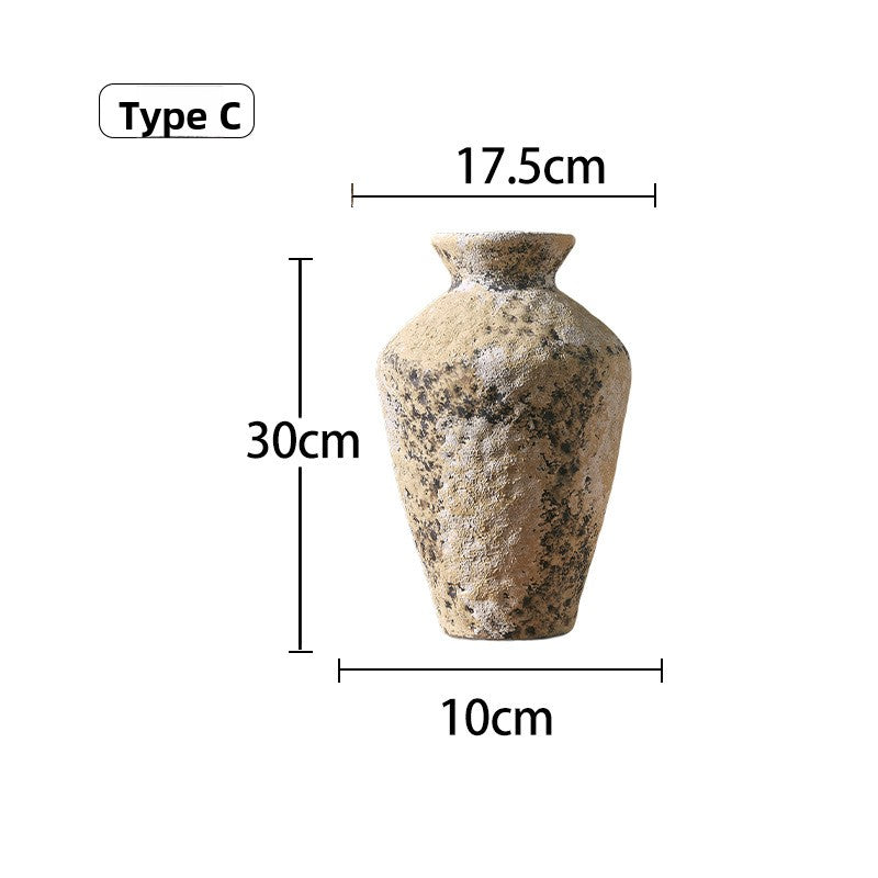 Handmade Wabi-Sabi Ceramic Vase Zen Ornament