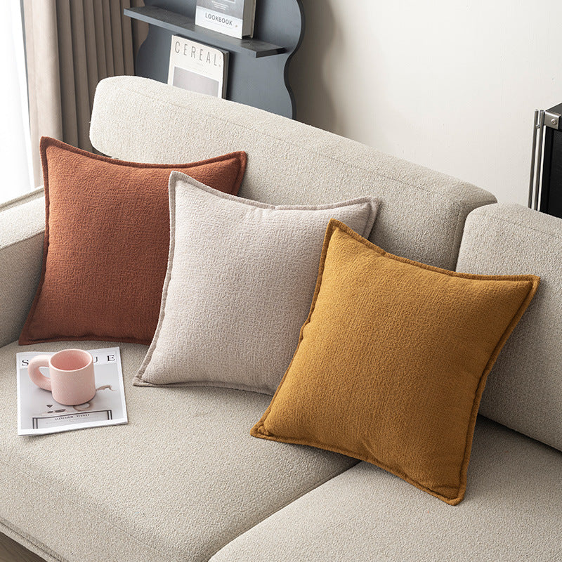 Solid Color Linen Sofa Cushion Cover