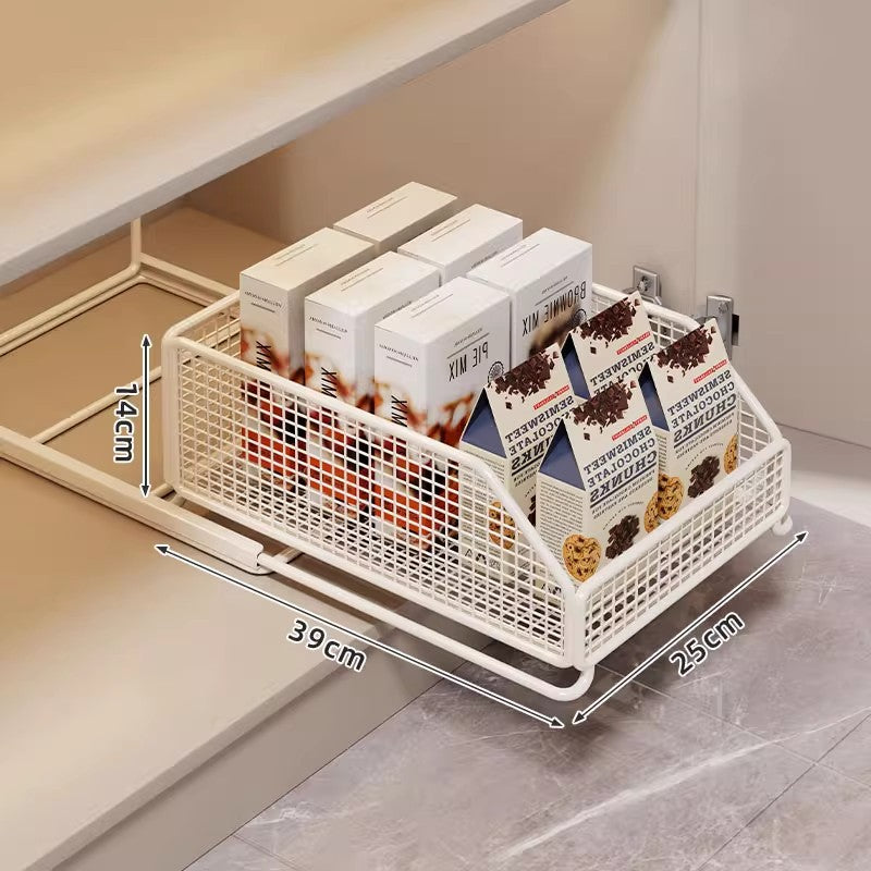 Pull-Out Under-Sink Cabinet Storage Organizer Multi-Layer Sliding Basket