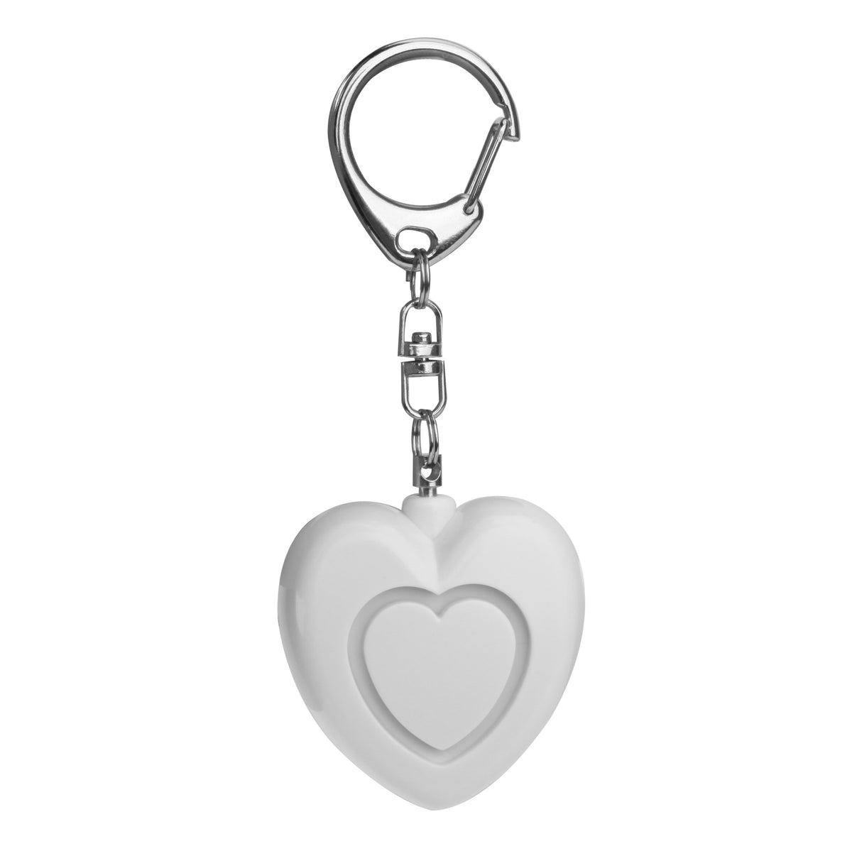 Heart-Shaped 125dB Personal Security Alarm Keychain with LED Light