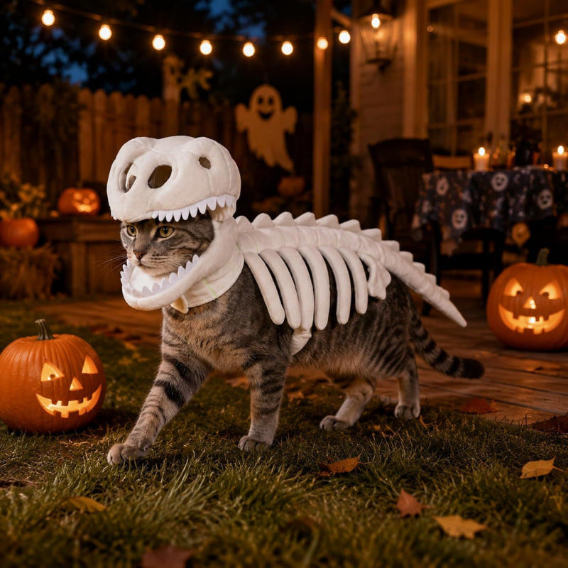 Dinosaur Skeleton Plush Pet Costume