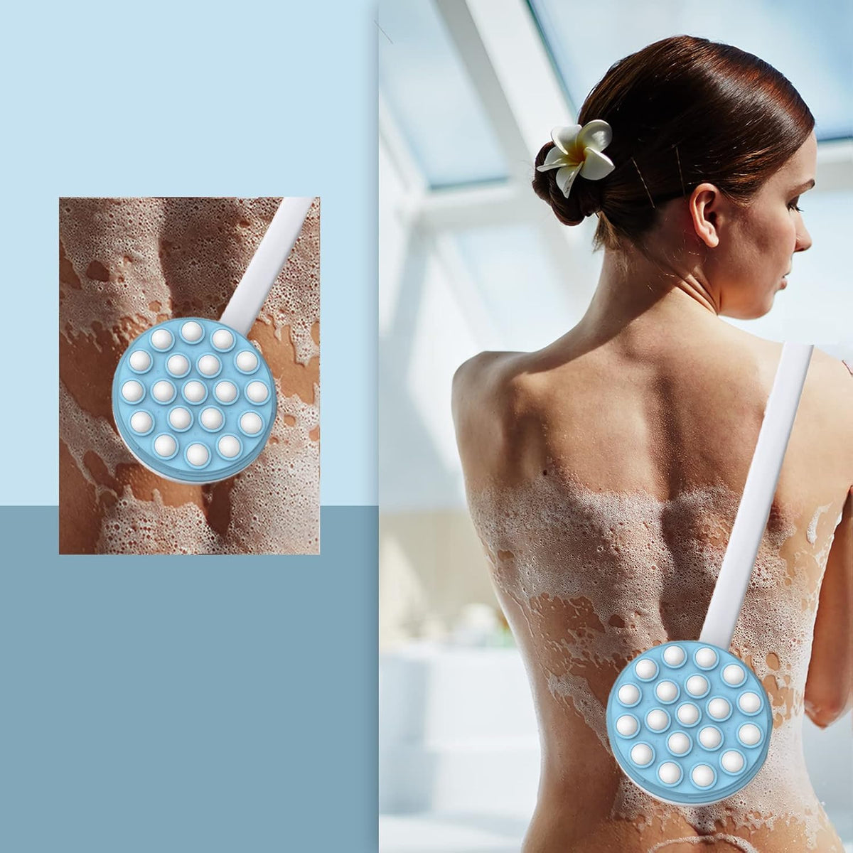 Long Handle Liquid Bath Brush with Soft Bristles