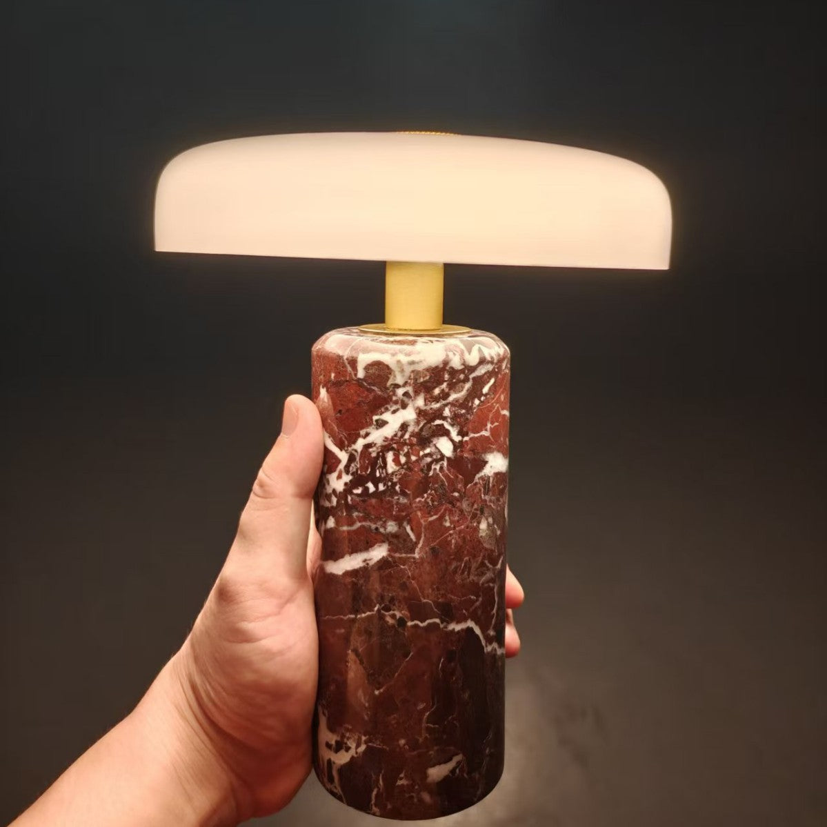 Portable Rechargeable Marble Table Lamp with Touch Control