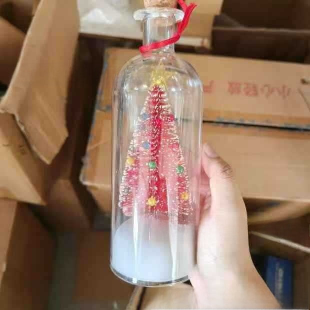 Christmas Tree Message in a Bottle Voice Recording Glass Gift Keepsake