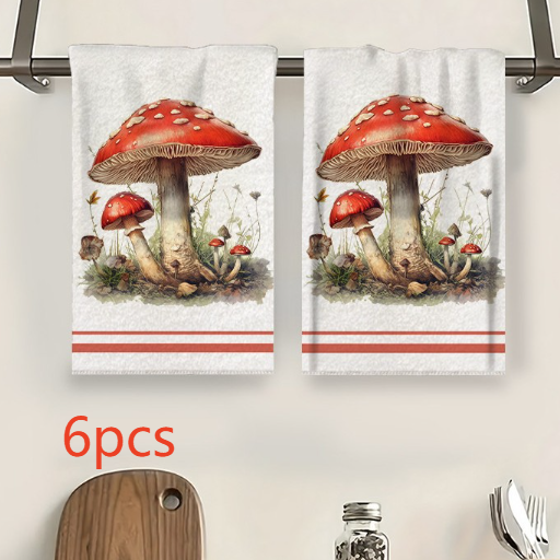 Colorful Mushroom Microfiber Kitchen Towel