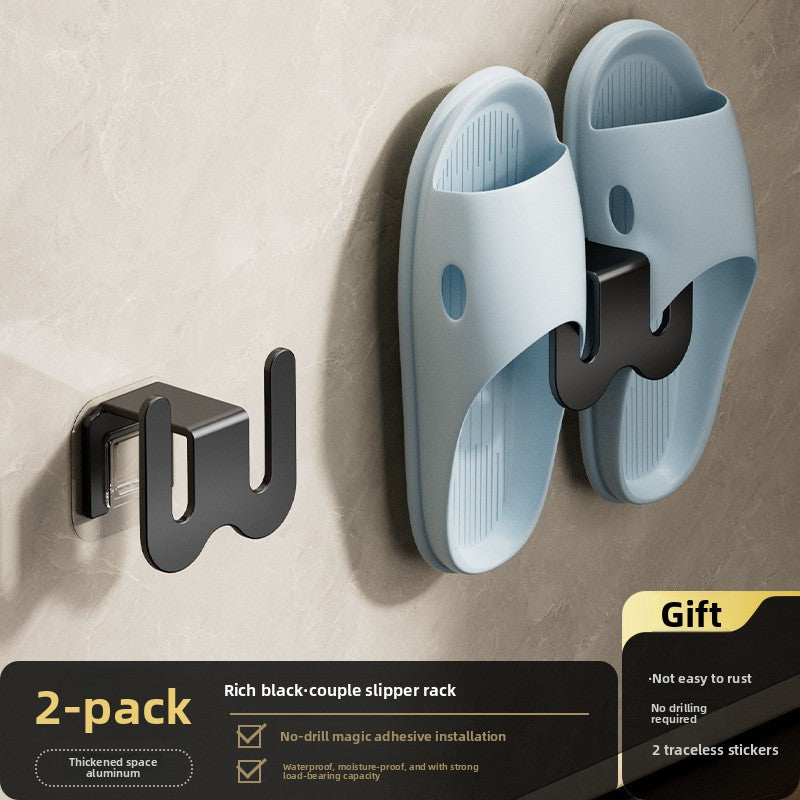 Bathroom Slipper Rack Wall-Mounted No-Drill Storage Shelf