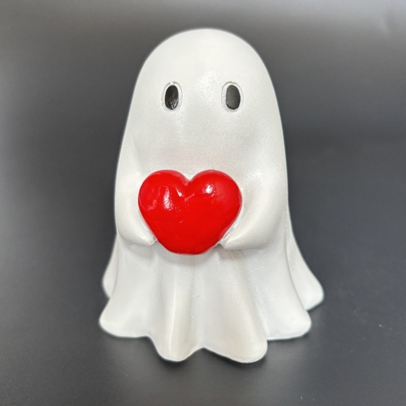Halloween Cute White Ghost Resin Ornament Party Decoration