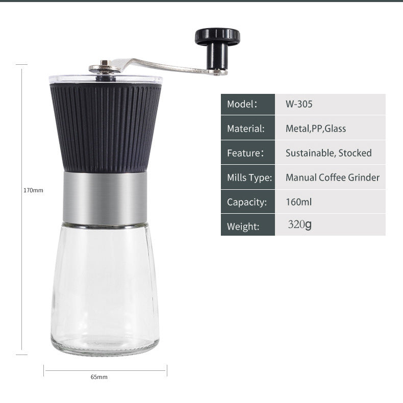 Manual Coffee Grinder Adjustable Hand Crank Mill