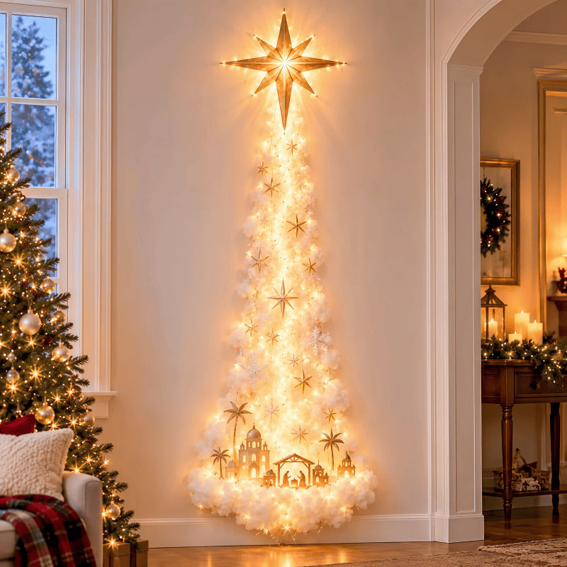 Wooden Christmas Spiral Wall Hanging Decor
